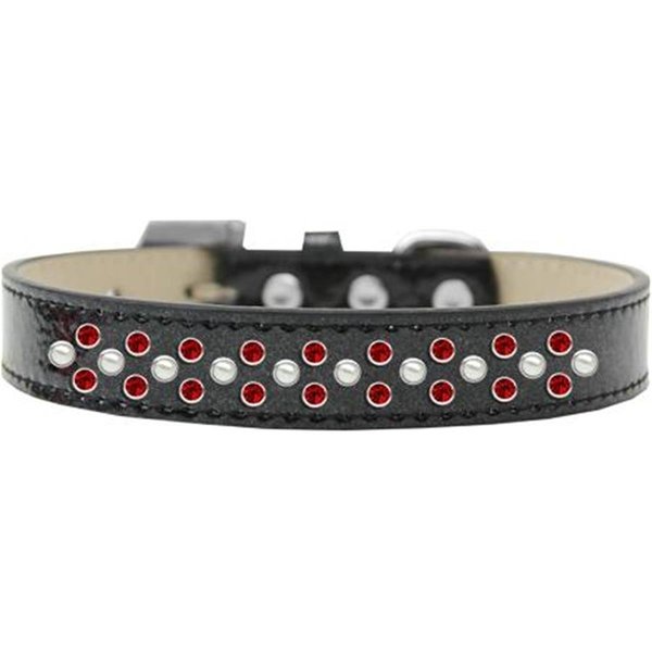 Unconditional Love Sprinkles Ice Cream Pearl & Red Crystals Dog CollarBlack Size 14 UN955317